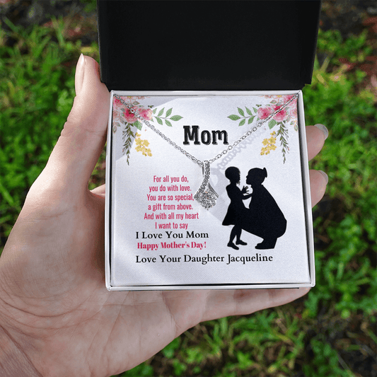 ShineOn-Fulfillment-Jewelry-14k-White-Gold-Finish-Alluring-Beauty-Pendant-Necklace-in-Standard-gift-Box-Mothers-day-Necklace-Gift-for-Mom-from daughter