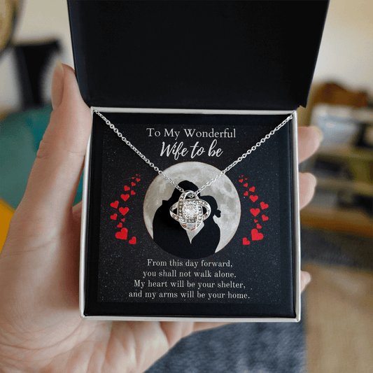 ShineOn-Fulfillment-Jewelry-14k-White-Gold-Finish-Love-Knot-Pendant-necklace-in-Standard-Gift-Box-Wedding-gift-for-bride-from-groom-with-Personalized-gift-box-card.