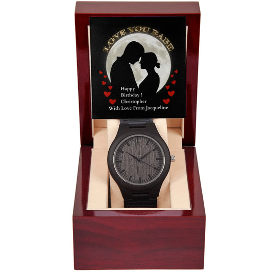 ShineOn Customizer Men's Wooden Watch Birthday Gift for Boyfriend/Lover/Husband / Default / Mahogany Style Luxury Box Men's Wooden Watch Birthday Gift for Boyfriend/Lover/Husband