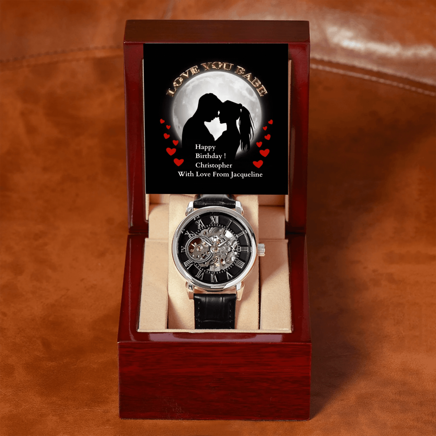 ShineOn-Fulfillment-Jewelry-Luxury-Box w/LED-Openwork-Watch-Birthday-Gift-for-Boyfriend-from-Girlfriend.