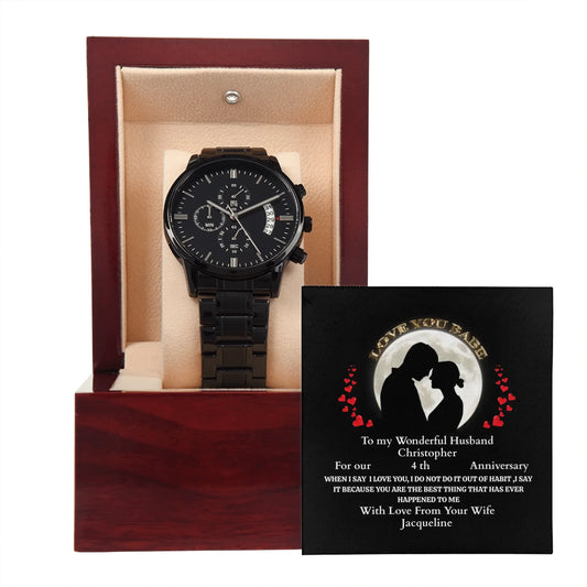 ShineOn-Fulfillment-Jewelry-Luxury-Box-with-LED-Black-Chronograph-Watch-Anniversary-gift-for-Husband-from-Wife.

