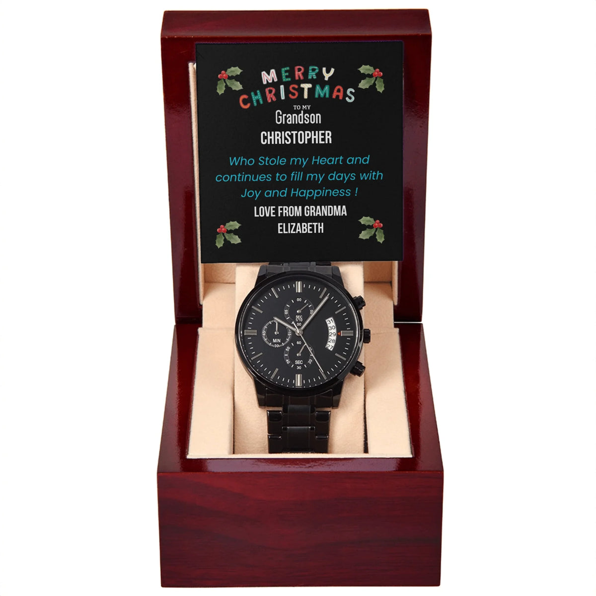 Black Chronograph Watch 10