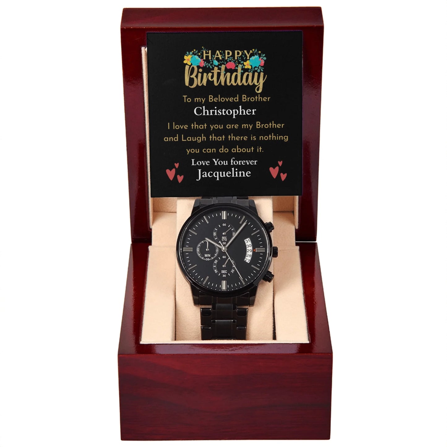 ShineOn-Fulfillment-Jewelry-Luxury-Box-with-LED-Black-Chronograph-Watch-Birthday-gift-for-Brother-from-Sister.
