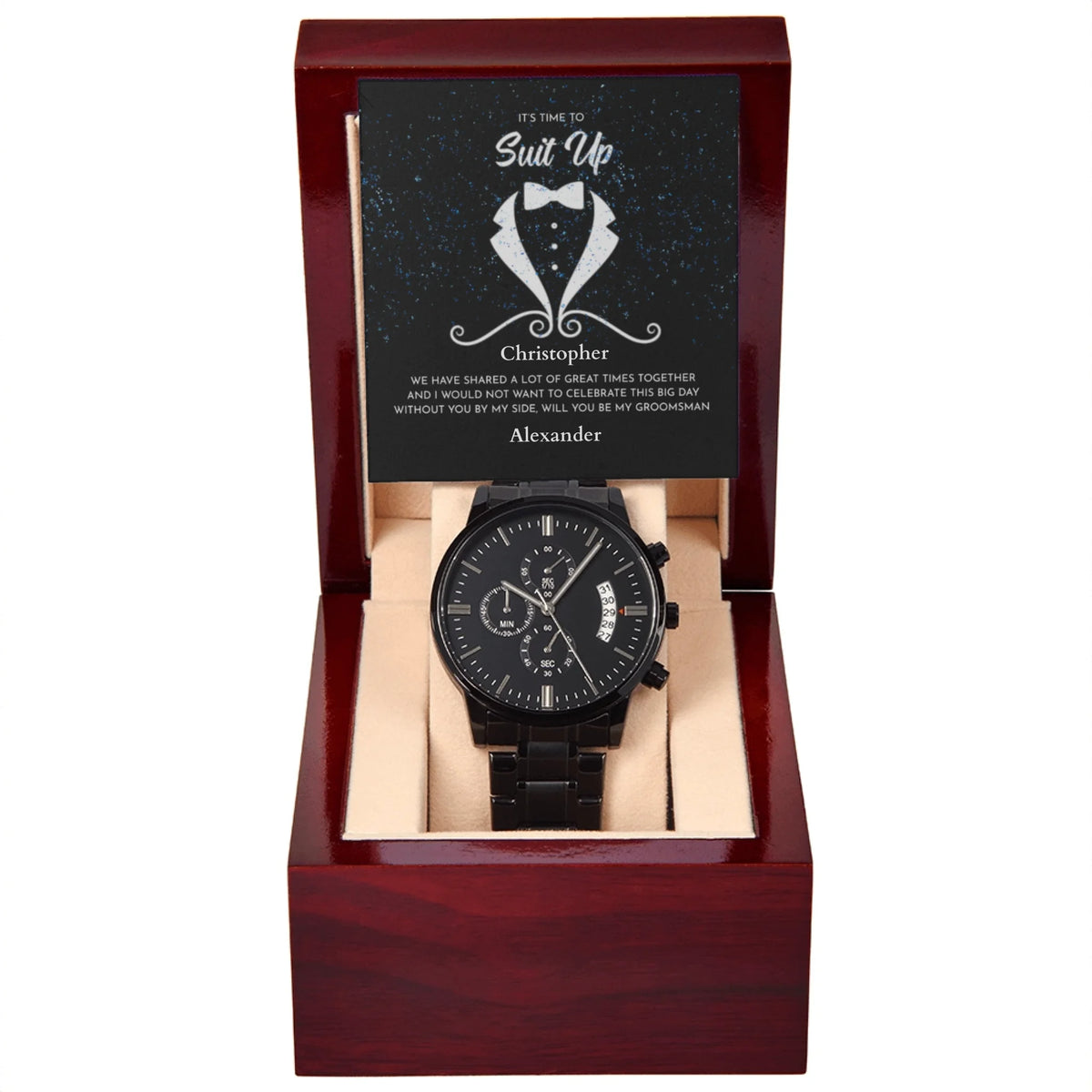 Black Chronograph Watch 10