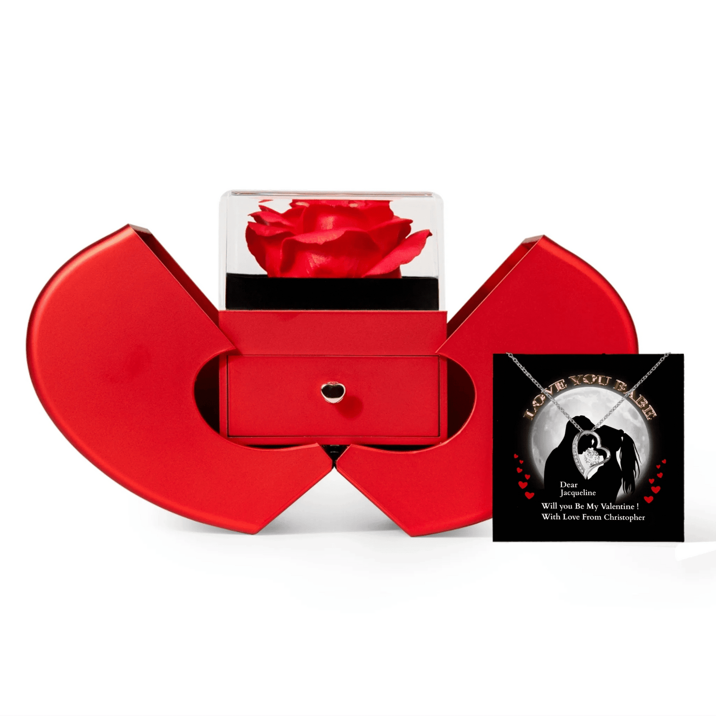 Forever Love + Red Rose Red Box White Gold Amazon