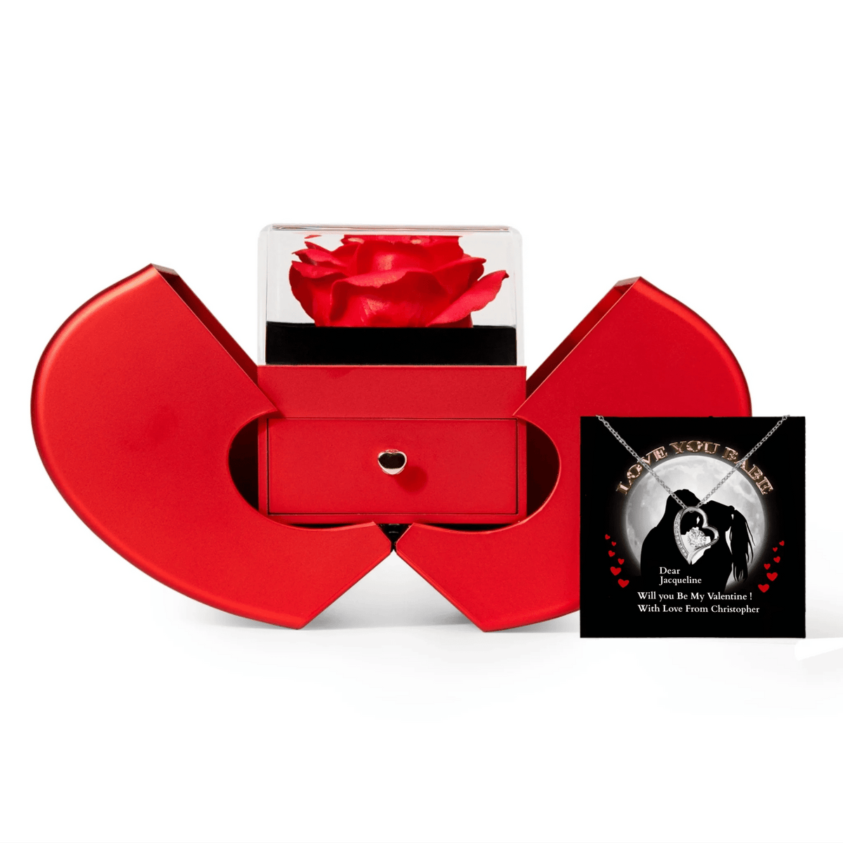 Forever Love + Red Rose Red Box White Gold Amazon