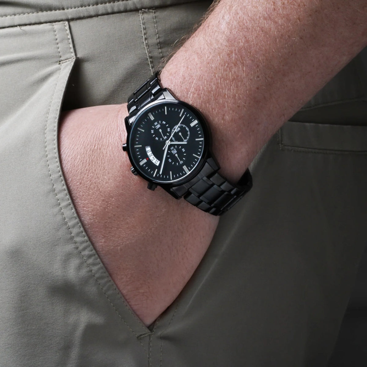 Black chronograph watch 3