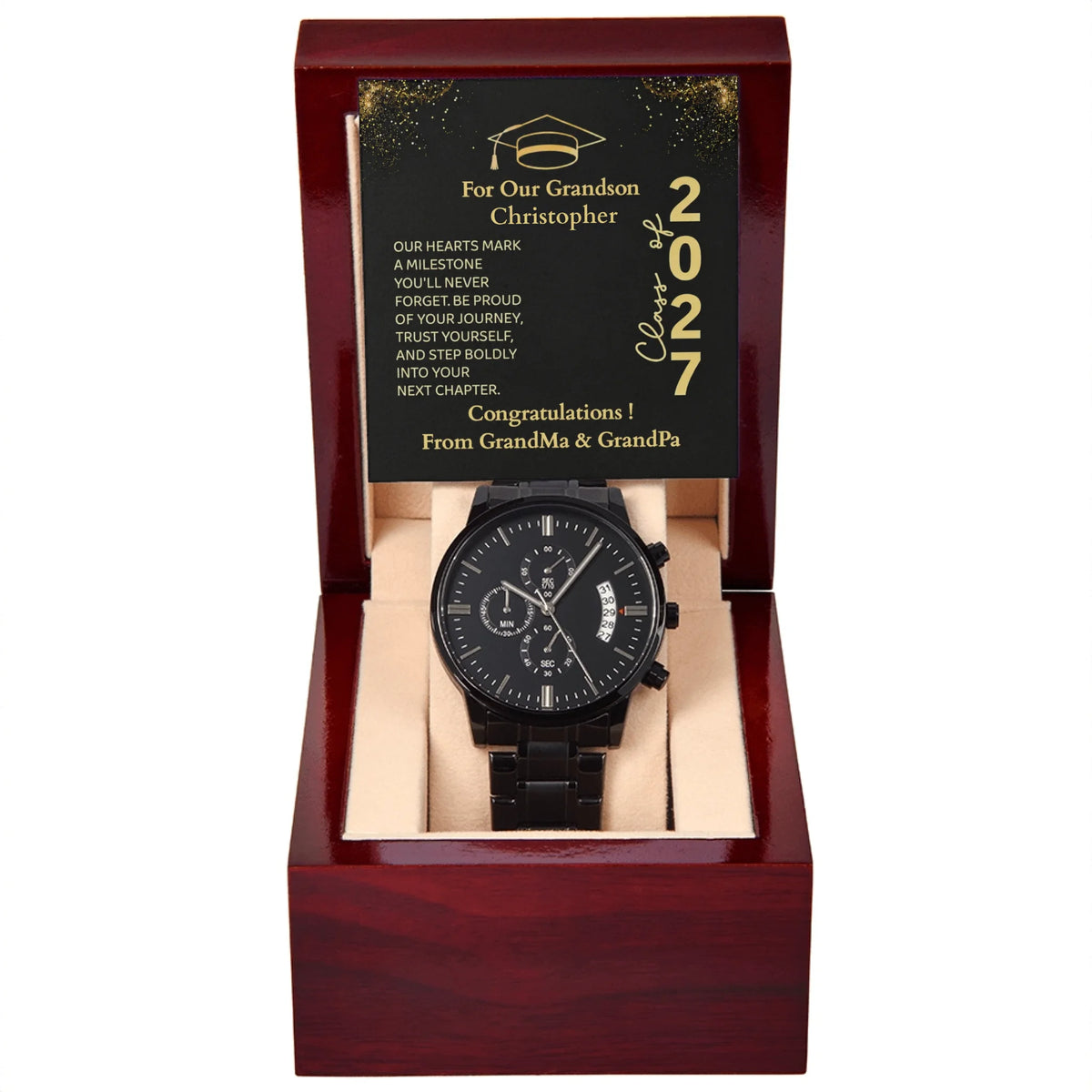 Black Chronograph Watch 10