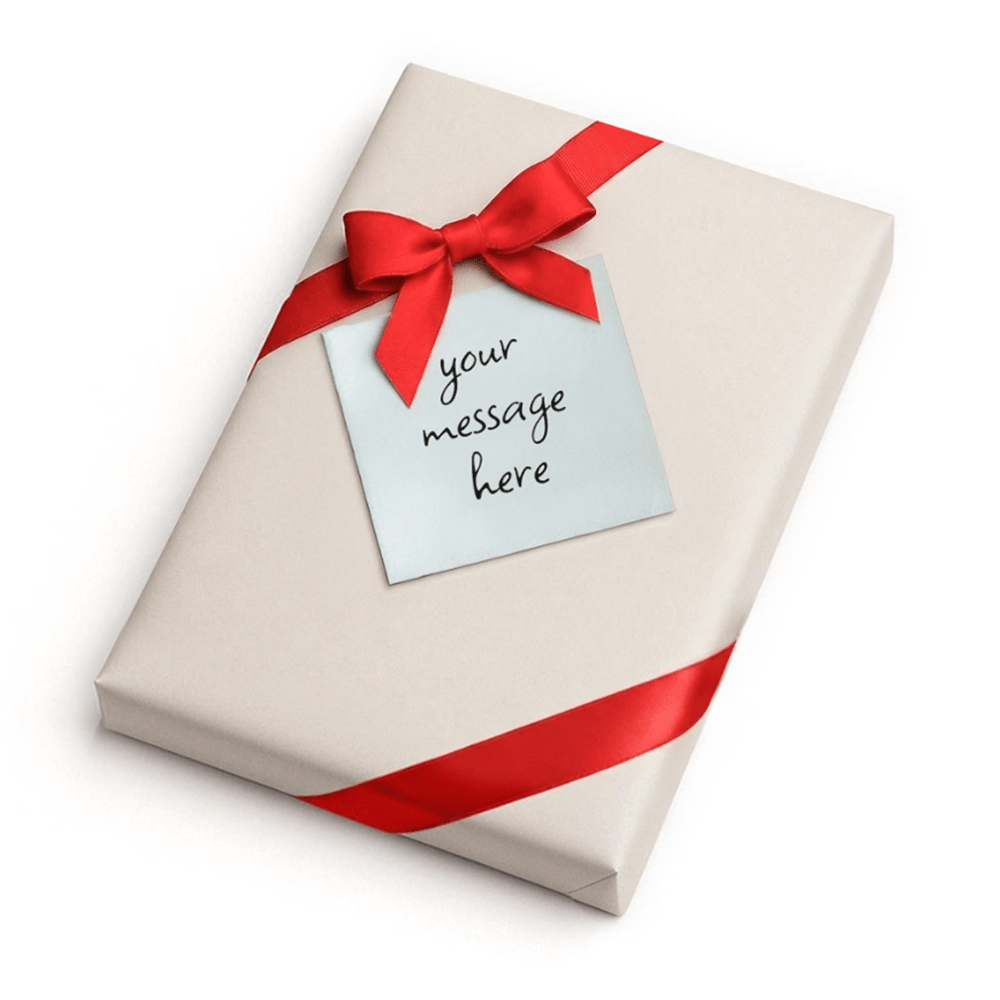 shine-on-fulfillment- gift -wrapped -package- with message attached.