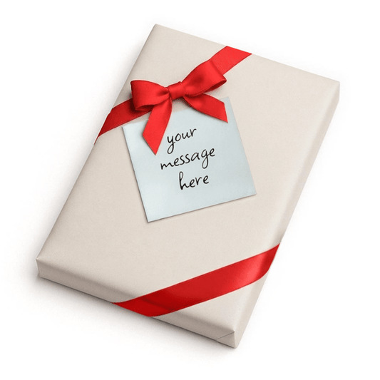 shine-on-fulfillment- gift -wrapped -package- with message attached.