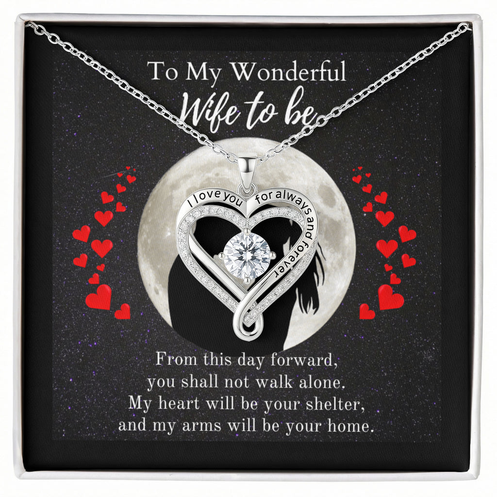 ShineOn-Fulfillment-Jewelry-14k-White-Gold-Finish-Love-you-always-engraved-heart-pendant-necklace-in-Standard-Gift-Box-Wedding-Gift-for-bride-from-groom-with-Personalized-gift-box-card.

