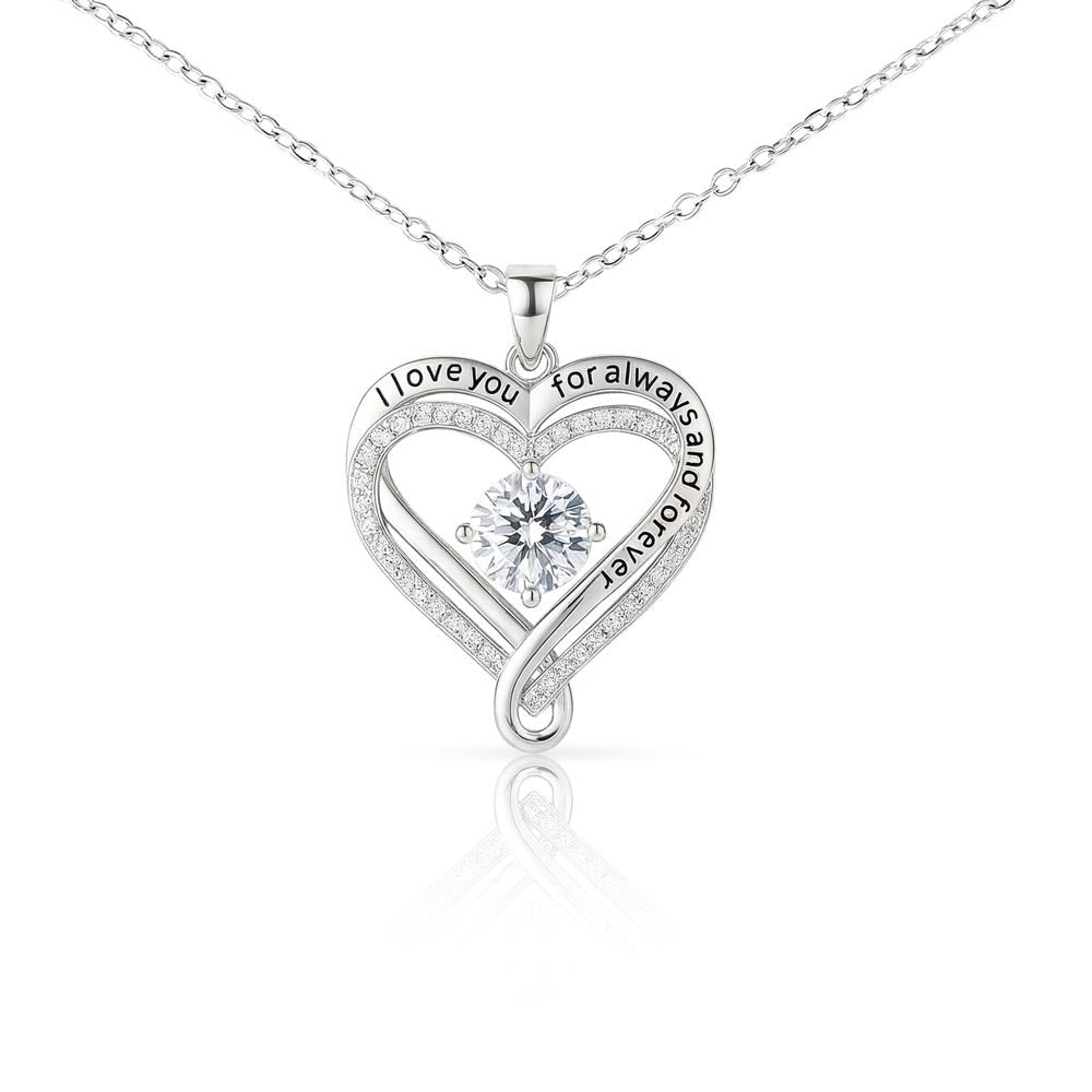 picture-of-14k-White-Gold-Finish-Love-you-always-engraved-heart-pendant-necklace-on-white-background.

