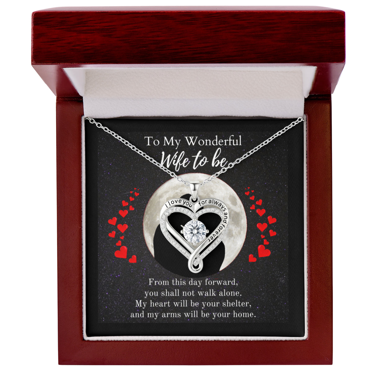 ShineOn-Fulfillment-Jewelry-14k-White-Gold-Finish-Love-you-always-engraved-heart-pendant-necklace-in-Luxury-Gift-Box-Wedding-Gift-for-bride-from-groom-with-Personalized-gift-box-car
