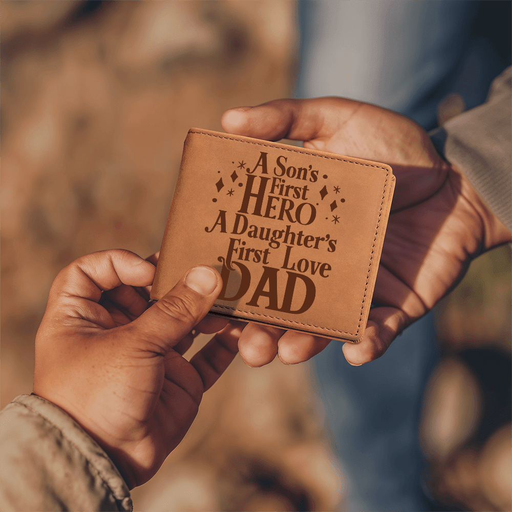 Shine- on -fullfillment-leather- wallet- with -graphic-design- Fathers-Day -gift-from -Son- or- Daughter.