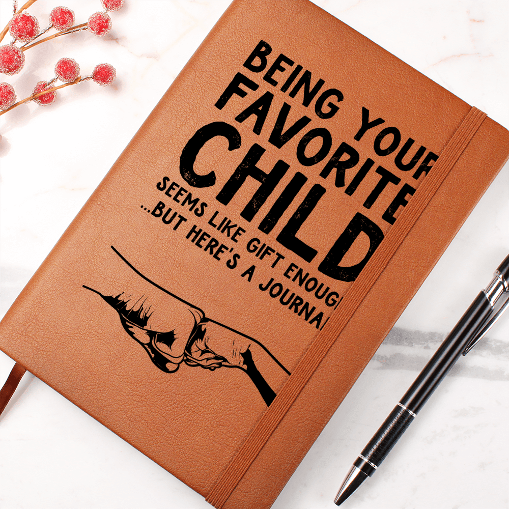 Shine -On- fulfillment-leather -journal-with-graphic- design -on cover-fathers- day gift.