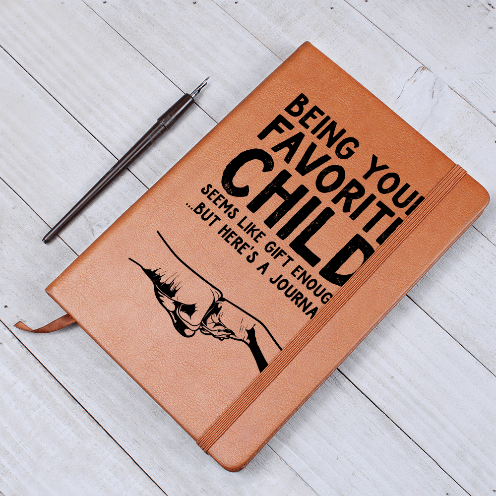 Shine -On- fulfillment-leather -journal-with-graphic- design -on cover-fathers- day gift.