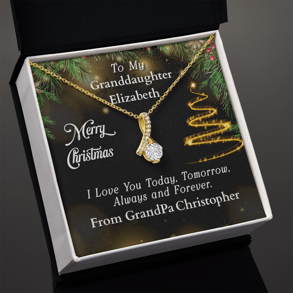 ShineOn-Fulfillment-Jewelry-18K-Yellow-Gold-Finish-Alluring-Beauty-Pendant-necklace-in-Standard-Gift-Box-Christmas-necklace-Gift-for-Granddaughter-with-Personalized-gift-box-card. 

