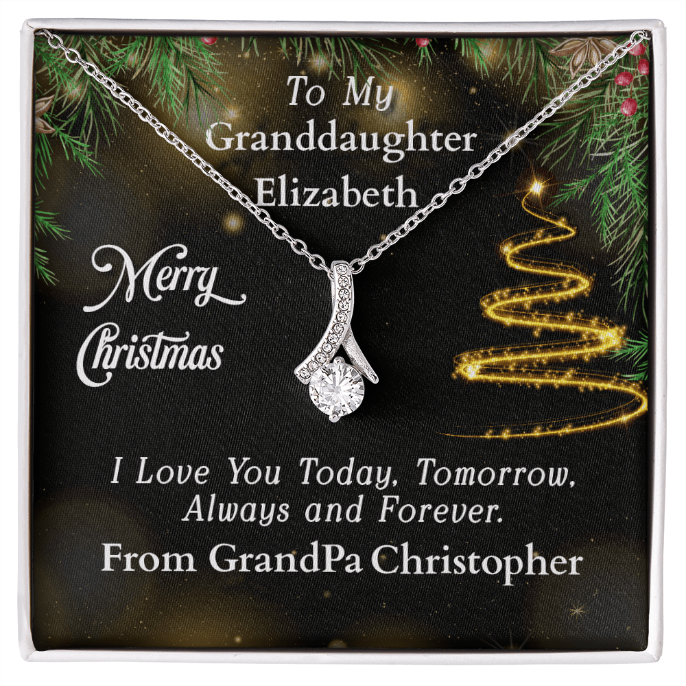 ShineOn-Fulfillment-Jewelry-14k-White-Gold-Finish-Alluring-Beauty-Pendant-necklace-in-Standard-Gift-Box-Christmas-necklace-Gift-for-Granddaughter-with-Personalized-gift-box-card.

