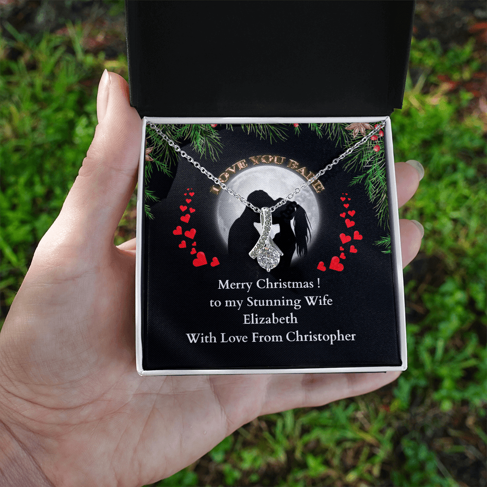 ShineOn-Fulfillment-Jewelry-14k-White-Gold-Finish-Alluring-Beauty-Pendant-necklace-in-Standard-Gift-Box-Christmas-necklace-gift-for-Wife-with-Personalized-gift-box-card. 

