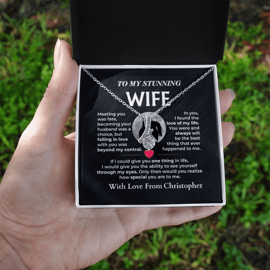 ShineOn-Fulfillment-Jewelry-14k-White-Gold-Finish-Alluring-Beauty-Pendant-necklace-in-Standard-Gift-Box-Necklace-Gift-for-Wife-with-Personalized-gift-box-card. 
