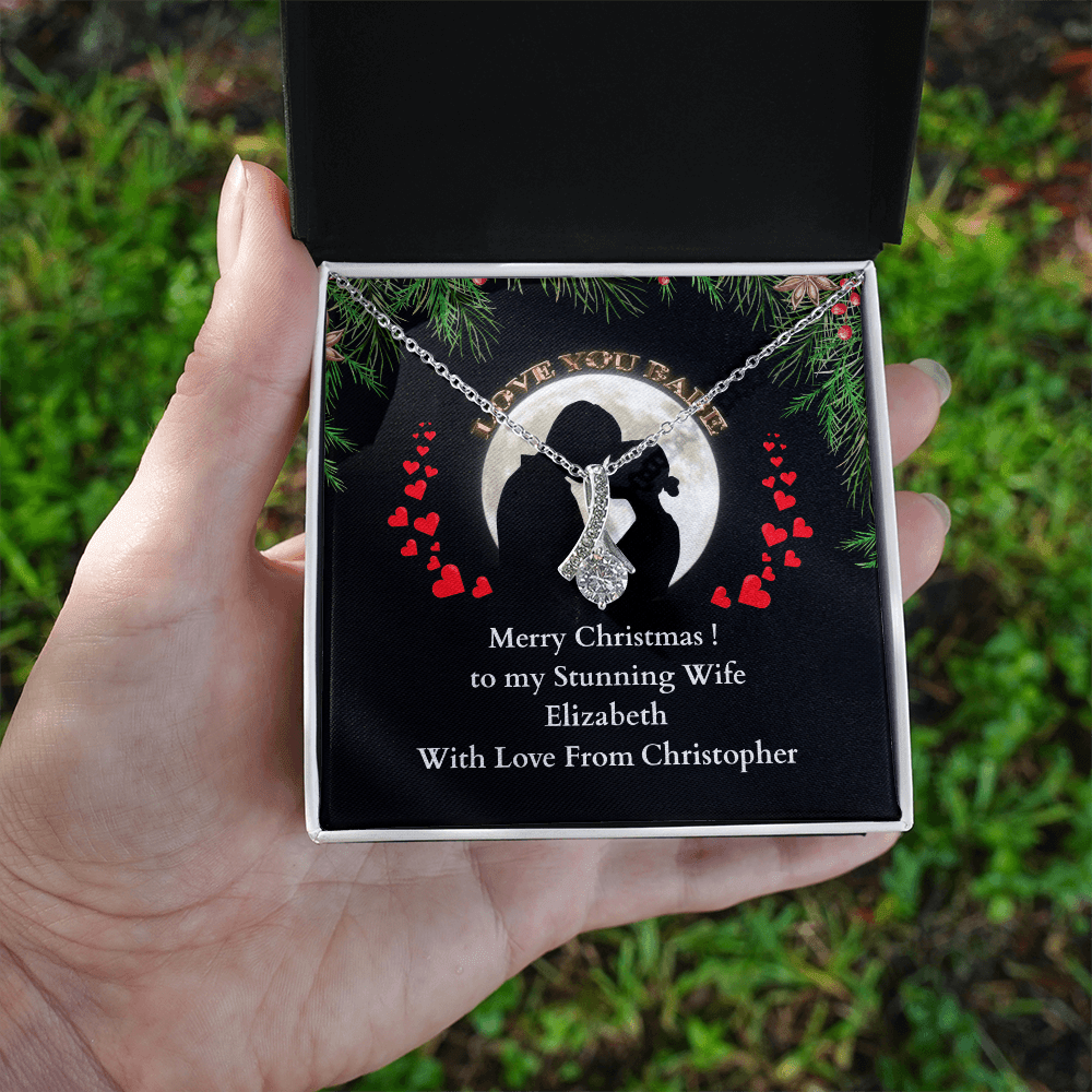 ShineOn-Fulfillment-Jewelry-14k-White-Gold-Finish-Alluring-Beauty-Pendant-necklace-in-Standard-Gift-Box-Christmas-necklace-gift-for-Wife-with-Personalized-gift-box-card. 
