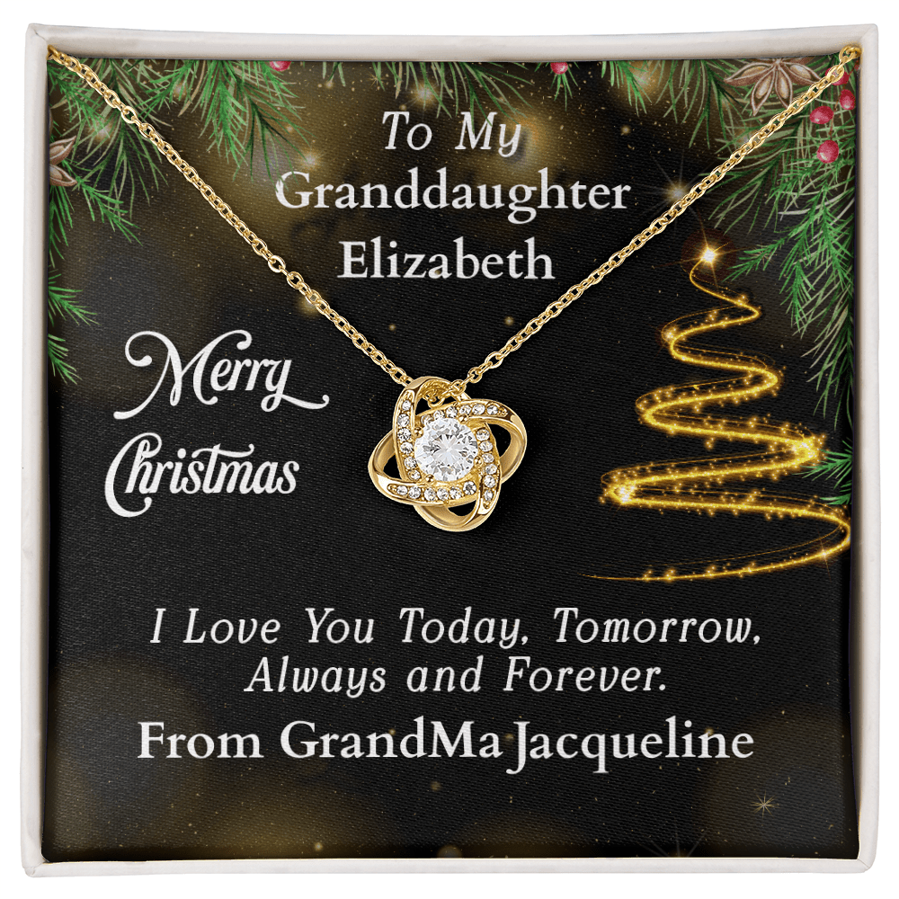 ShineOn-Fulfillment-Jewelry-18K-Yellow-Gold-Finish-Love-Knot-Pendant-necklace-in-Standard-Gift-Box-Christmas-necklace-Gift-for-Granddaughter-with-Personalized-gift-box-card. 
