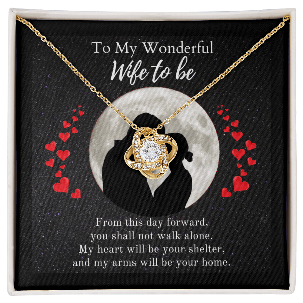 ShineOn-Fulfillment-Jewelry-18K-Yellow-Gold-Finish-Love-Knot-Pendant-necklace-in-Standard-Gift-Box-Wedding-gift-for-bride-from-groom-with-Personalized-gift-box-card. 

