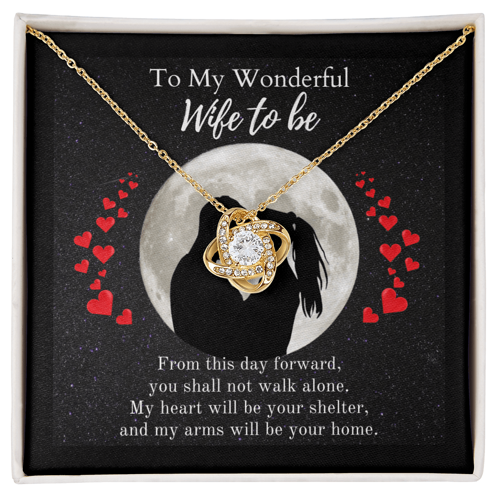 ShineOn-Fulfillment-Jewelry-18K-Yellow-Gold-Finish-Love-Knot-Pendant-necklace-in-Standard-Gift-Box-Wedding-gift-for-bride-from-groom-with-Personalized-gift-box-card. 
