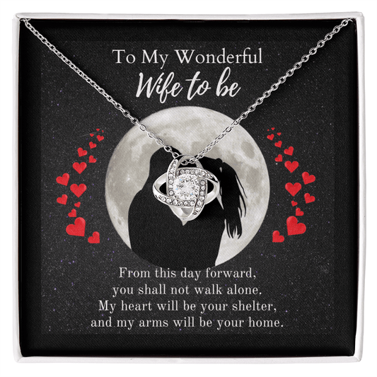 ShineOn-Fulfillment-Jewelry-14k-White-Gold-Finish-Love-Knot-Pendant-necklace-in-Standard-Gift-Box-Wedding-gift-for-bride-from-groom-with-Personalized-gift-box-card.
