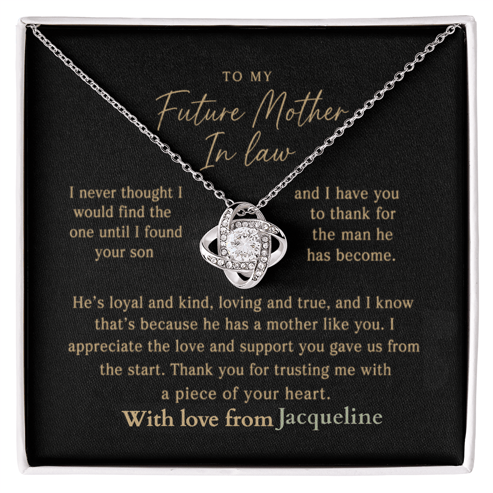 ShineOn-Fulfillment-Jewelry-14k-White-Gold-Finish-Love-Knot-Pendant-necklace-in-Standard-Gift-Box-Wedding-gift-for-mother-of-groom-with-Personalized-gift-box-card.

