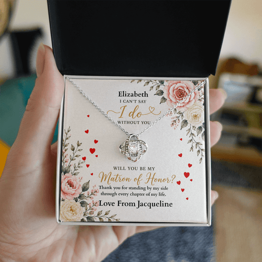 ShineOn-Fulfillment-Jewelry-14k-White-Gold-Finish-Love-Knot-Pendant-necklace-in-Standard-Gift-Box-Matron-of-honor-wedding-gift-with-Personalized-gift-box-card.
