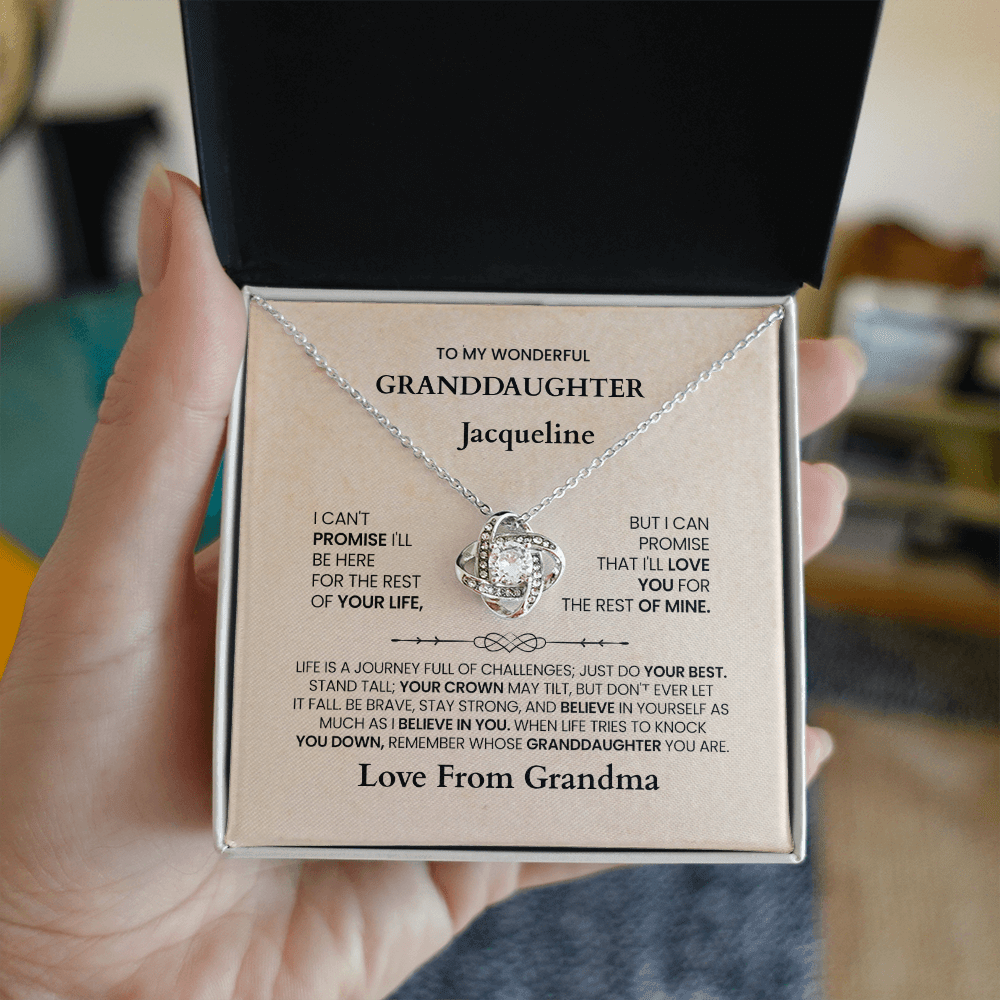 ShineOn-Fulfillment-Jewelry-14k-White-Gold-Finish-Love-Knot-Pendant-necklace-in-Standard-Gift-Box-Necklace-gift-for-Granddaughter-with-Personalized-gift-box-card.
