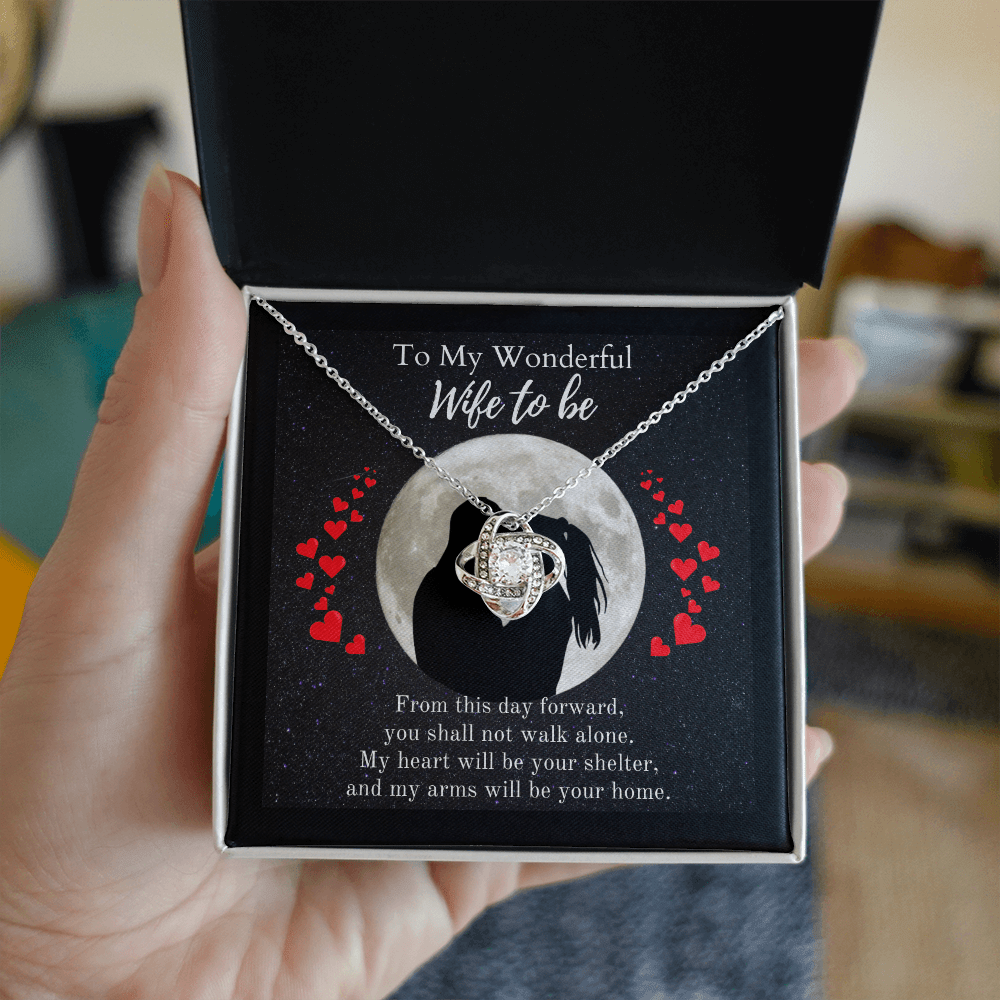 ShineOn-Fulfillment-Jewelry-14k-White-Gold-Finish-Love-Knot-Pendant-necklace-in-Standard-Gift-Box-Wedding-gift-for-bride-from-groom-with-Personalized-gift-box-card.
