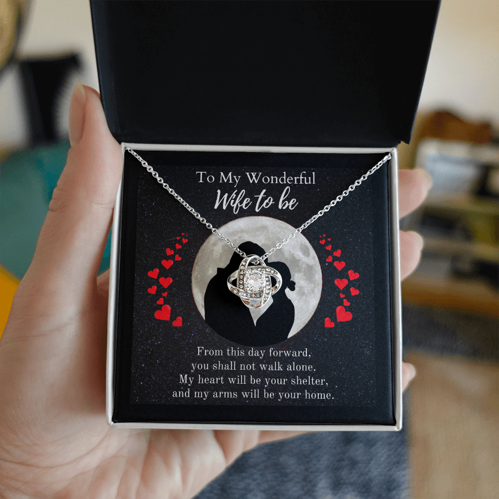 ShineOn-Fulfillment-Jewelry-14k-White-Gold-Finish-Love-Knot-Pendant-necklace-in-Standard-Gift-Box-Wedding-gift-for-bride-from-groom-with-Personalized-gift-box-card.

