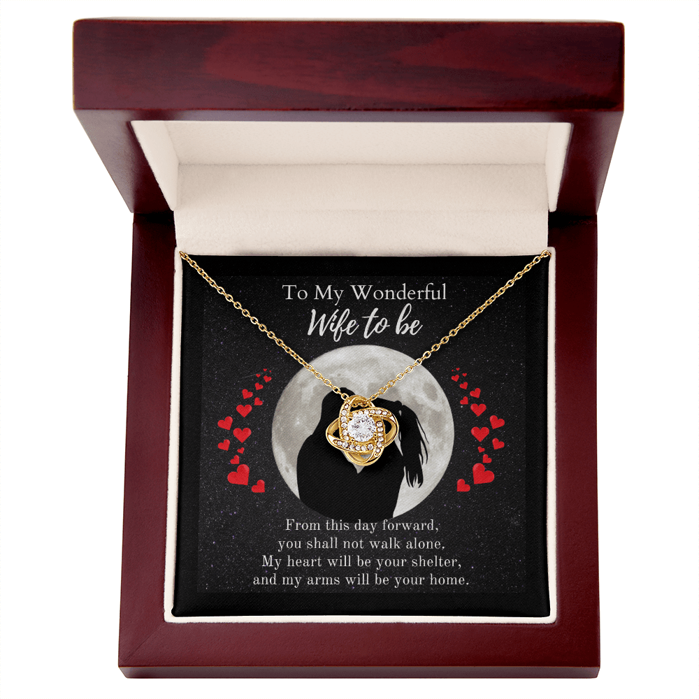 ShineOn-Fulfillment-Jewelry-18K-Yellow-Gold-Finish-Love-Knot-Pendant-necklace-in-Luxury-Gift-Box-Wedding-gift-for-bride-from-groom-with-Personalized-gift-box-card. 

