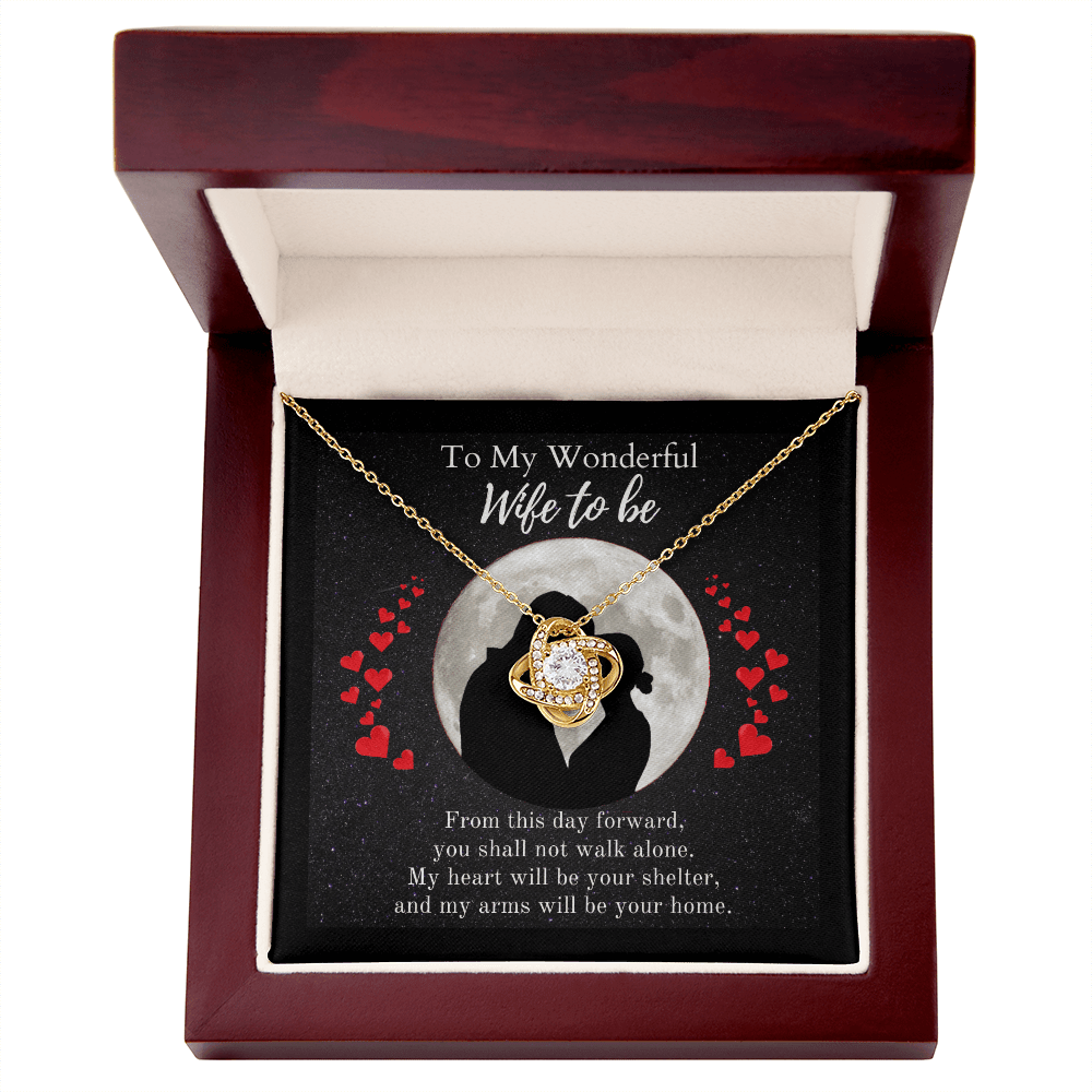 ShineOn-Fulfillment-Jewelry-18K-Yellow-Gold-Finish-Love-Knot-Pendant-necklace-in-Luxury-Gift-Box-Wedding-gift-for-bride-from-groom-with-Personalized-gift-box-card. 
