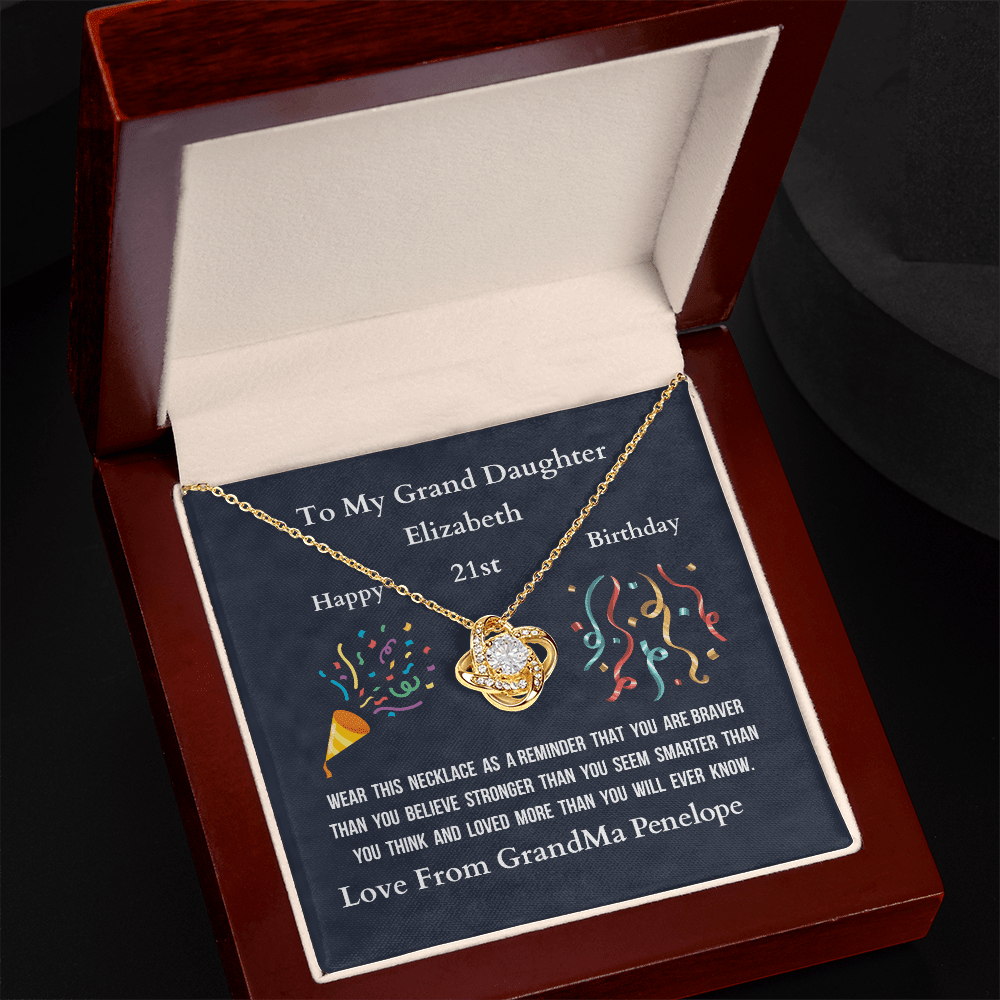 ShineOn-Fulfillment-Jewelry-18K-Yellow-Gold-Finish-Love-Knot-Pendant-necklace-in-Luxury-Gift-Box-Birthday-Necklace-Gift-for-Granddaughter-with-Personalized-gift-box-card. 
