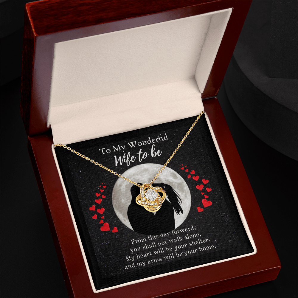 ShineOn-Fulfillment-Jewelry-18K-Yellow-Gold-Finish-Love-Knot-Pendant-necklace-in-Luxury-Gift-Box-Wedding-gift-for-bride-from-groom-with-Personalized-gift-box-card. 

