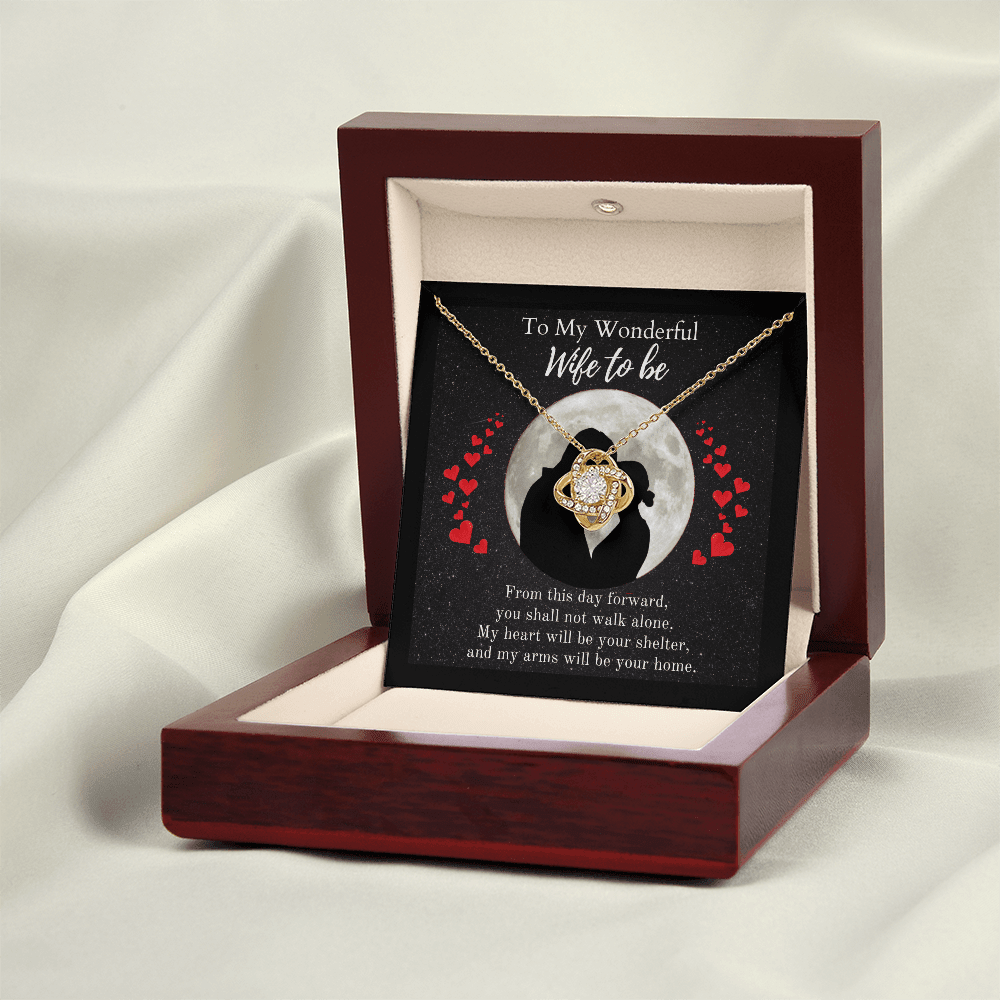 ShineOn-Fulfillment-Jewelry-18K-Yellow-Gold-Finish-Love-Knot-Pendant-necklace-in-Luxury-Gift-Box-Wedding-gift-for-bride-from-groom-with-Personalized-gift-box-card. 
