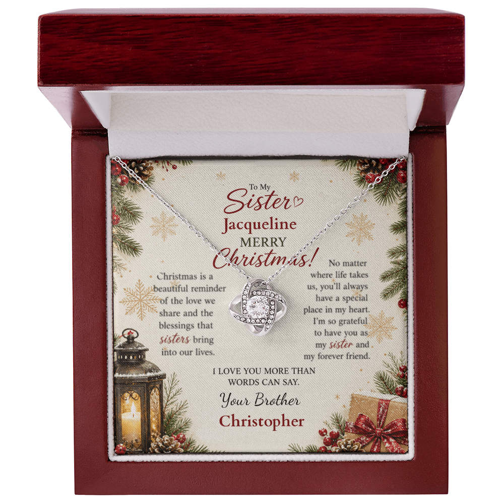 ShineOn-Fulfillment-Jewelry-14k-White-Gold-Finish-Love-Knot-Pendant-necklace-in-Luxury-Gift-Box-Christmas-necklace-Gift-for-Sister-with-Personalized-gift-box-card. 
