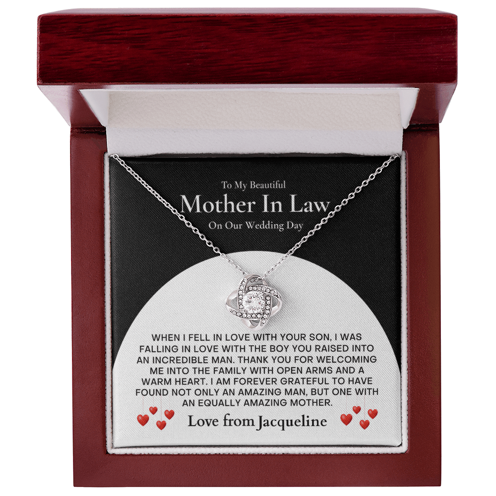 ShineOn-Fulfillment-Jewelry-14k-White-Gold-Finish-Love-Knot-Pendant-necklace-in-Luxury-Gift-Box-Wedding-gift-for-mother-in-law-with-Personalized-gift-box-card. 

