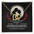 ShineOn Fulfillment Jewelry-18K-Yellow-Gold-Finish-Interlocking-hearts-Pendant-Necklace-in-Standard-Box-Anniversary-Necklace-Gift-for-Wife. 