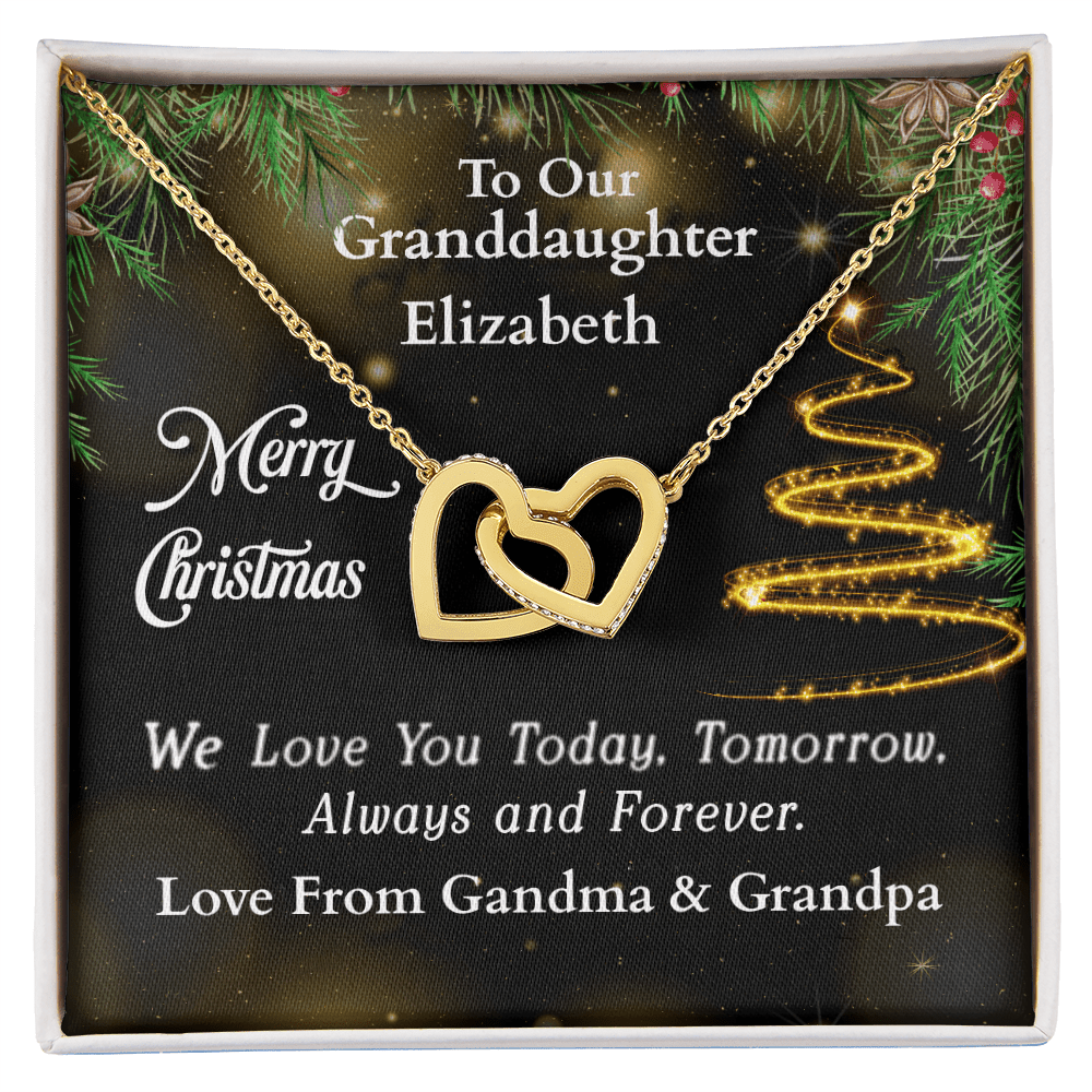 ShineOn-Fulfillment-Jewelry-18K-Yellow-Gold-Finish-Interlocking-Hearts-Pendant-necklace-in-Standard-Gift-Box-Christmas-necklace-Gift-for-Granddaughter-with-Personalized-gift-box-card. 
