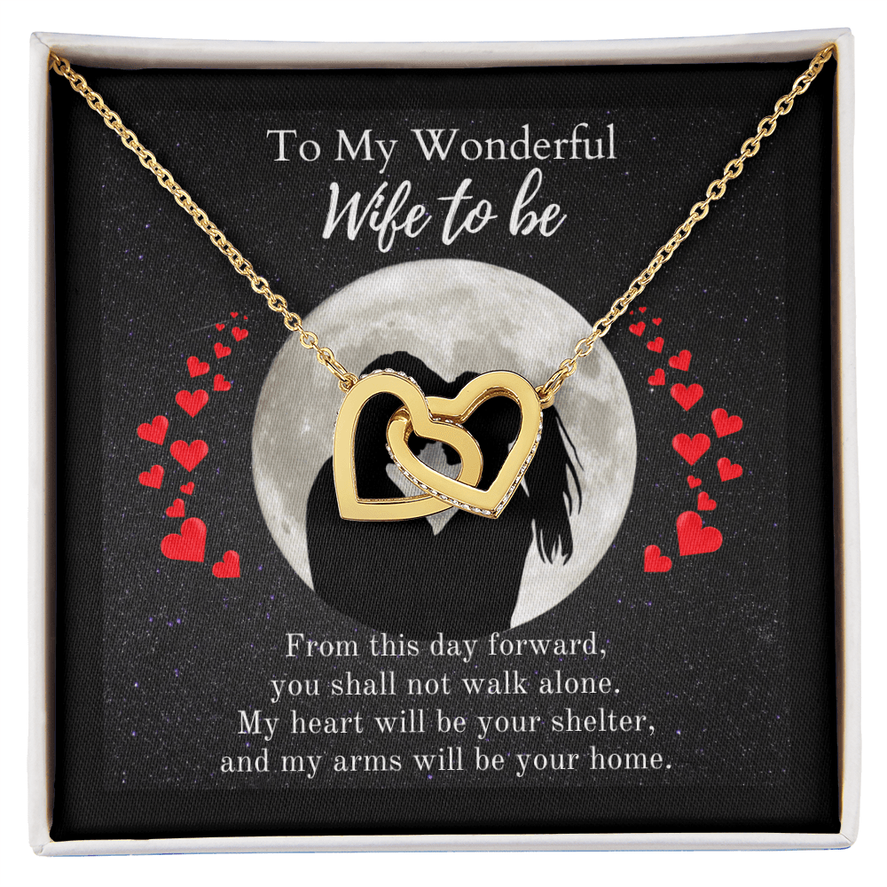 ShineOn-Fulfillment-Jewelry-18K-Yellow-Gold-Finish-interlocking-Hearts-Pendant-necklace-in-Standard-Gift-Box-Wedding-Gift-for-bride-from-groom-with-Personalized-gift-box-card.
