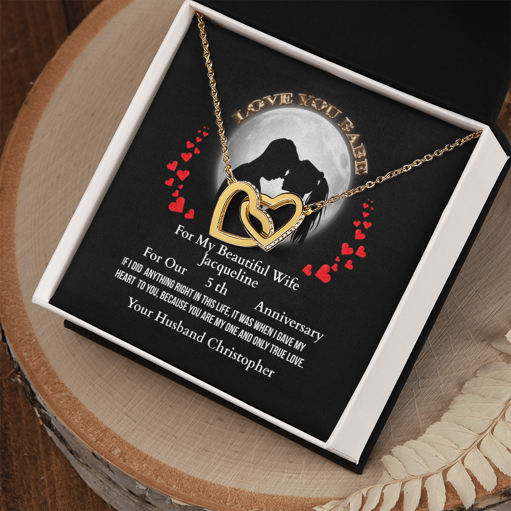 ShineOn Fulfillment Jewelry-18K-Yellow-Gold-Finish-Interlocking-hearts-Pendant-Necklace-in-Standard-Box-Anniversary-Necklace-Gift-for-Wife 