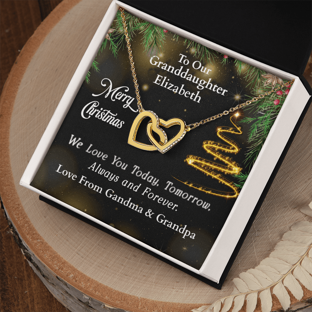 ShineOn-Fulfillment-Jewelry-18K-Yellow-Gold-Finish-Interlocking-Hearts-Pendant-necklace-in-Standard-Gift-Box-Christmas-necklace-Gift-for-Granddaughter-with-Personalized-gift-box-card. 
