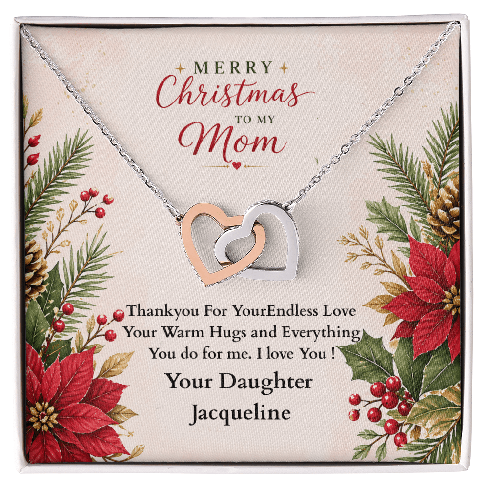 ShineOn-Fulfillment-Jewelry-14k-White-Gold-Finish-Interlocking-Hearts-pendant-necklace-in-Standard-Gift-Box-Christmas-necklace-gift-for-Mom-with-personalized-gift- box-card.

