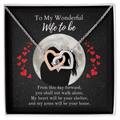ShineOn-Fulfillment-Jewelry-14k-White-Gold-Finish-interlocking-Hearts-Pendant-necklace-in-Standard-Gift-Box-Wedding-Gift-for-bride-from-groom-with-Personalized-gift-box-card.

