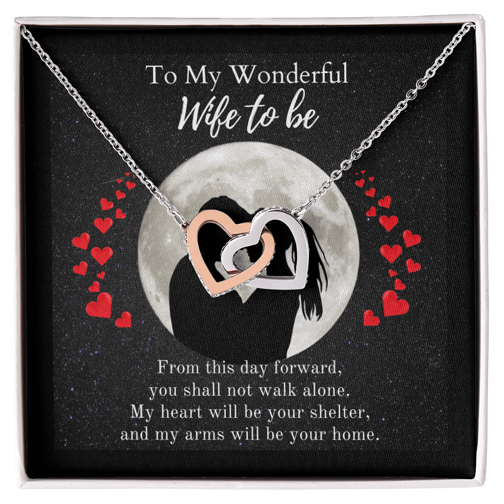 ShineOn-Fulfillment-Jewelry-14k-White-Gold-Finish-interlocking-Hearts-Pendant-necklace-in-Standard-Gift-Box-Wedding-Gift-for-bride-from-groom-with-Personalized-gift-box-card.
