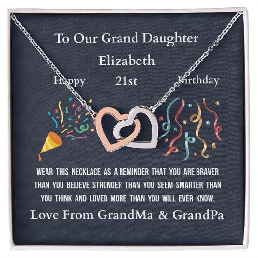 ShineOn-Fulfillment-Jewelry-14k-White-Gold-Finish-Interlocking-Hearts-Pendant-necklace-in-Standard-Gift-Box-Birthday-Necklace-Gift-for-Granddaughter-with-Personalized-gift-box-card.

